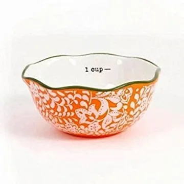 Charming 4-Piece Ceramic Measuring Bowls for Stylish Snacking