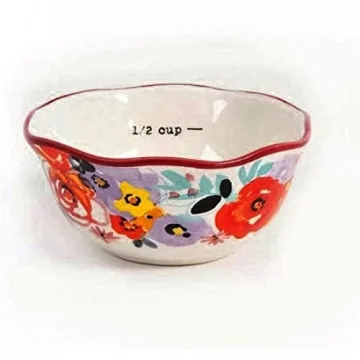 Charming 4-Piece Ceramic Measuring Bowls for Stylish Snacking