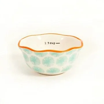 Charming 4-Piece Ceramic Measuring Bowls for Stylish Snacking