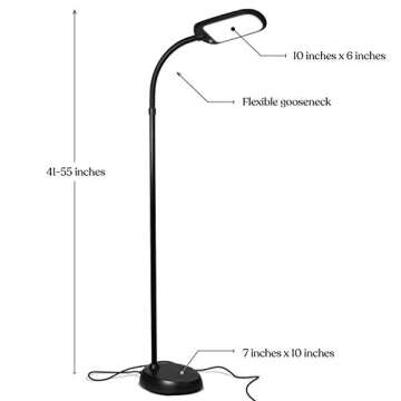 Brightech Litespan Slim LED Lamp, Modern Floor Reading Lamp Over Chair for Living Rooms & Offices, T...