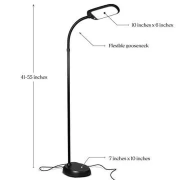 Brightech Litespan Slim LED Lamp, Modern Floor Reading Lamp Over Chair for Living Rooms & Offices, T...