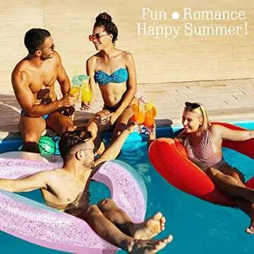 HeySplash Heart Inflatable Pool Float for Summer Fun