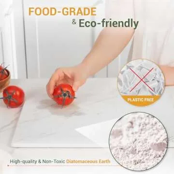 MophonicHome Stone Drying Mat for Kitchen Counter, Diatomaceous Earth Dish Drying Stone, Super Absorbent, Quick Dry, White Marble 15x11 inches