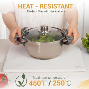 MophonicHome Stone Drying Mat for Kitchen Counter, Diatomaceous Earth Dish Drying Stone, Super Absorbent, Quick Dry, White Marble 15x11 inches