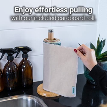 Reusable Paper Towels - Value Pack of 24 Paperless Towels! 100% Cotton, Super Soft, Absorbent, Washable and Made To Last Cut Back Waste Less with our Cloth By ZeroWastely
