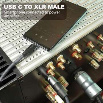 HUALEU USB C to XLR Male Output Audio Cable 24Bit