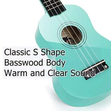 MUSTAR Soprano Ukulele or Beginners - 21 Inch Small Guitar Ukulele for Kids & Adults Birthday Holiday Present, Gig Bag, Digital Tuner, Strap, Picks, All in One Kit, Basswood Ukuleles Starter Kit