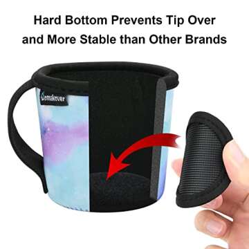 Ice Cream Sleeve Pint Sized Cooler Cover Neoprene Insulator, Hard Bottom Ice Cream Pint Holder w/Han...