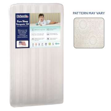 Kolcraft Pure Sleep Therapeutic 150 Certified Waterproof Baby Crib Mattress & Toddler Bed Mattress, ...