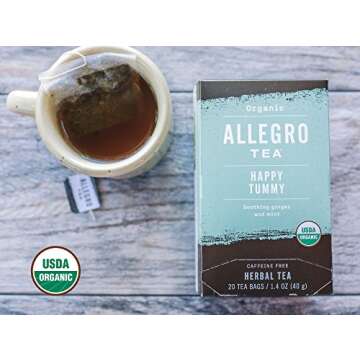 Allegro Tea, Organic Happy Tummy Tea Bags, 20 ct