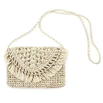 Lobagve Women's Straw Crochet Purse for Beach & Travel