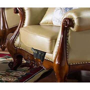 Bedside Holster, Pistol Holster, Bed Side Holster, Under Mattress Handgun Holster, Tactical Gun Holster with Flashlight Loop Holder Black