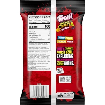 Trolli Sour Brite Crawlers Gummy Worms 7.2 oz