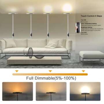 JOOFO Floor Lamp - 30W Super Bright LED Torchiere with Remote & Touch Control for Home and Office