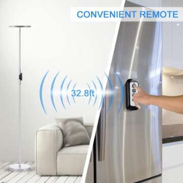 JOOFO 30W Floor Lamp with Remote and Color Control - Platinum