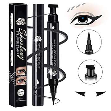 BONNIESTORE Winged Eyeliner Stamp 2 Pack,Dual-ended Eyeliner Stamp for Perfect Wing Cat Eyes,Long Lasting Liquid Eyeliner Pen Waterproof Smudge Proof Smudge Proof for All Eye Shapes