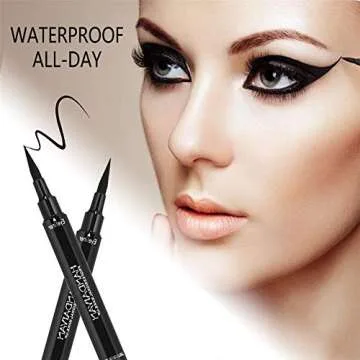 BONNIESTORE Winged Eyeliner Stamp 2 Pack,Dual-ended Eyeliner Stamp for Perfect Wing Cat Eyes,Long Lasting Liquid Eyeliner Pen Waterproof Smudge Proof Smudge Proof for All Eye Shapes