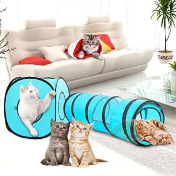 Interactive PAWISE Collapsible Cat Tunnel for Fun Play