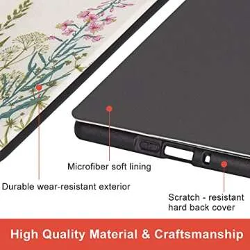 Colorful Star Floral Slim Case for Kindle Paperwhite 11th Gen 2021 Release - Botanical Flowers Patterned PU Leather Covers for 6.8" Kindle Paperwhite Signature Edition - Colorful Plants