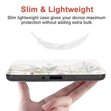 Colorful Star Floral Slim Case for Kindle Paperwhite 11th Gen 2021 Release - Botanical Flowers Patterned PU Leather Covers for 6.8" Kindle Paperwhite Signature Edition - Colorful Plants