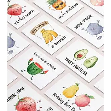 32 Funny Thank You Cards wtih Envelopes & Stickers,Fun Greeting Note Cards 4 x 6 in,Bulk Boxed Set Assortment for Employee Teachers Friends Business Coworker Gratitude Appreciation