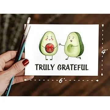 32 Funny Thank You Cards wtih Envelopes & Stickers,Fun Greeting Note Cards 4 x 6 in,Bulk Boxed Set Assortment for Employee Teachers Friends Business Coworker Gratitude Appreciation