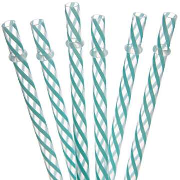 Dakoufish 12 Piece 11 Inch Reusable Plastic Thick Drinking Straws BPA Free Mason Jar Straws small St...
