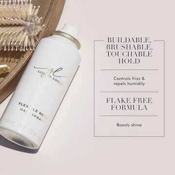 Goldie Locks Flexible Hold Hair Spray, Brushable Finish, For All Hair Types & Extensions, Humidity R...