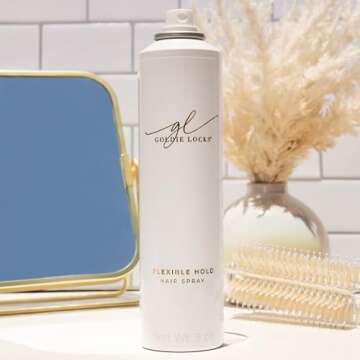 Goldie Locks Flexible Hold Hair Spray, Brushable Finish, For All Hair Types & Extensions, Humidity Resistant, Lightweight for Volume and Styling Control, 9 oz