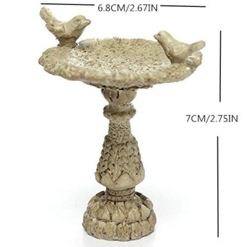 Fairy Garden Miniature Bird Bath Fountain for Decor