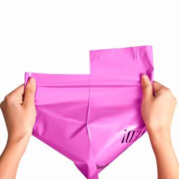 Poly Mailer Shipping Bag with Self Sealing, Heavy Duty Self Seal Mailing Envelopes, 100 Pack 10 x 13 inches - Pink