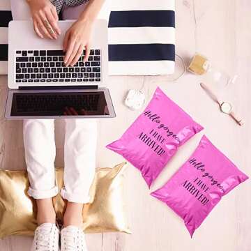 Poly Mailer Shipping Bag with Self Sealing, Heavy Duty Self Seal Mailing Envelopes, 100 Pack 10 x 13 inches - Pink