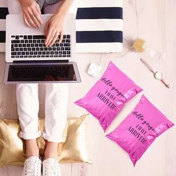 Poly Mailer Shipping Bag with Self Sealing, Heavy Duty Self Seal Mailing Envelopes, 100 Pack 10 x 13 inches - Pink