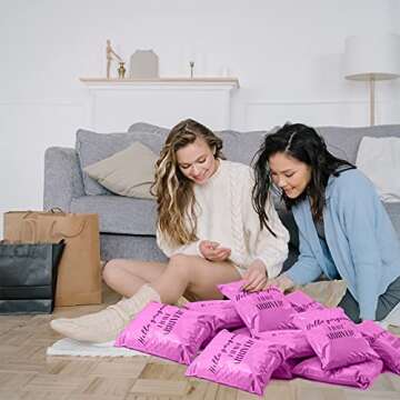 Poly Mailer Shipping Bag with Self Sealing, Heavy Duty Self Seal Mailing Envelopes, 100 Pack 10 x 13 inches - Pink