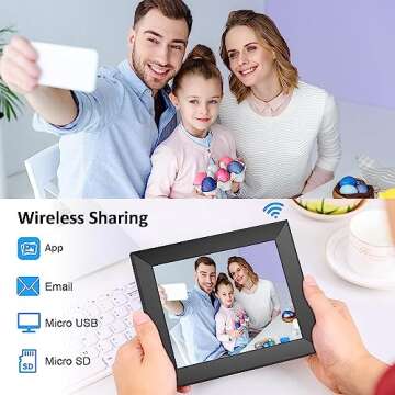 FULLJA WiFi Digital Picture Frame 9 Inch, Smart Digital Photo Frame with IPS Touch Screen HD Display, 8GB Storage, Easy to Share Photos or Videos via Free APP, Email, Cloud (Black)