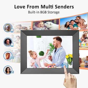 FULLJA WiFi Digital Picture Frame 9 Inch, Smart Digital Photo Frame with IPS Touch Screen HD Display, 8GB Storage, Easy to Share Photos or Videos via Free APP, Email, Cloud (Black)
