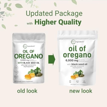 Immune Support Oil of Oregano Softgels 6000mg with Black Seed Oil