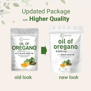 Immune Support Oil of Oregano Softgels 6000mg with Black Seed Oil