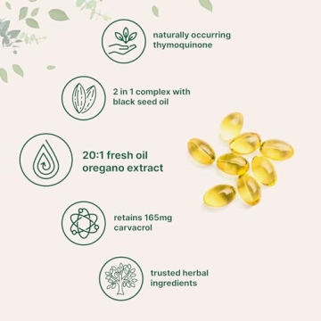 Immune Support Oil of Oregano Softgels 6000mg with Black Seed Oil