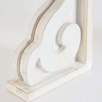 GENMOUS Rustic Vintage Scroll Corbel Bookends Set of 2