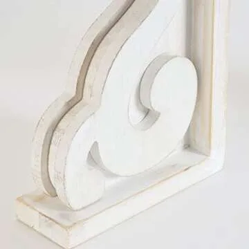 GENMOUS Rustic Vintage Scroll Corbel Bookends Set of 2