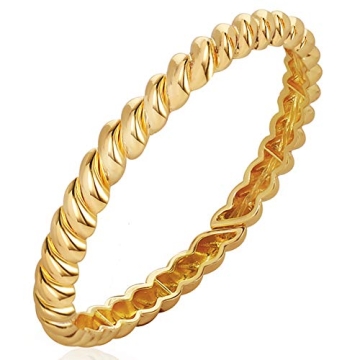 FAMARINE Twisted Thin Bangle for Women, Vintage Stretchable Elastic Bangle Couples Love Bracelets, 1...