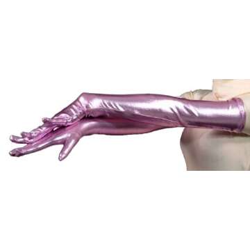 Seeksmile Unisex Shiny Metallic Spandex Gloves Adult Long Costume Costume Hand Glove