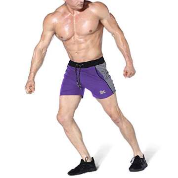BROKIG Men's 5" Gym Bodybuilding Shorts - Lightweight & Comfort Fit with Pockets