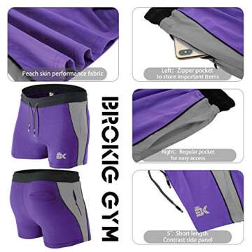 BROKIG Men's 5" Gym Bodybuilding Workout Shorts with Pockets