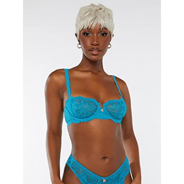 Savage X Fenty Lace Balconette Bra with Rose Gold Charm