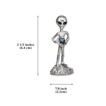 Charming Pewter Alien Statue with Crystal Ball Gift