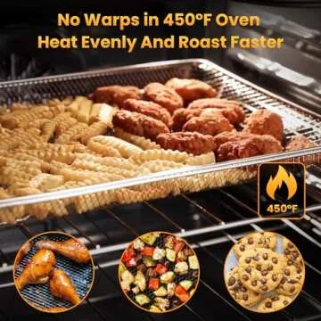 Air Fryer Basket for Breville Smart Oven Air Fryer Pro, 3pcs Stainless Steel Mesh Baskets Air Fryer Accessories, Mesh Tray for Oven, Microwave Ovenro (for Breville:16.5"D x 11.8"W x 0.5"H)