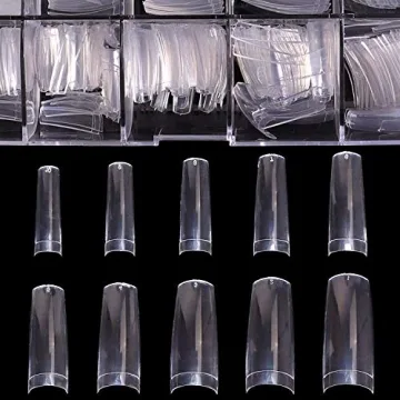 BTArtbox 500pcs Clear Acrylic French Nail Tips - Half Cover for Salon & DIY Nail Art