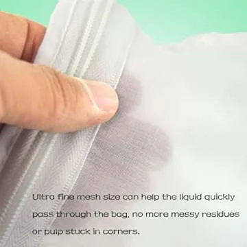 WMKGG Ultra Fine Mesh Strainer Bags, Reusable Mesh Filter Bags with Stainless Steel Handle Frame for Filter NutMilk, Coffee, Milk, Butter, Juices and Fresh Cheese (Large + Small)